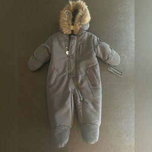 Rothschild 1881 Expedition Fur Trim Full Body Winter Gray Snow Suit Size 6/9 Mth